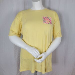 Hanna Barbera Pink Paisley‎ Yogi Bear Yellow Short Sleeve T-Shirt Size 2XL